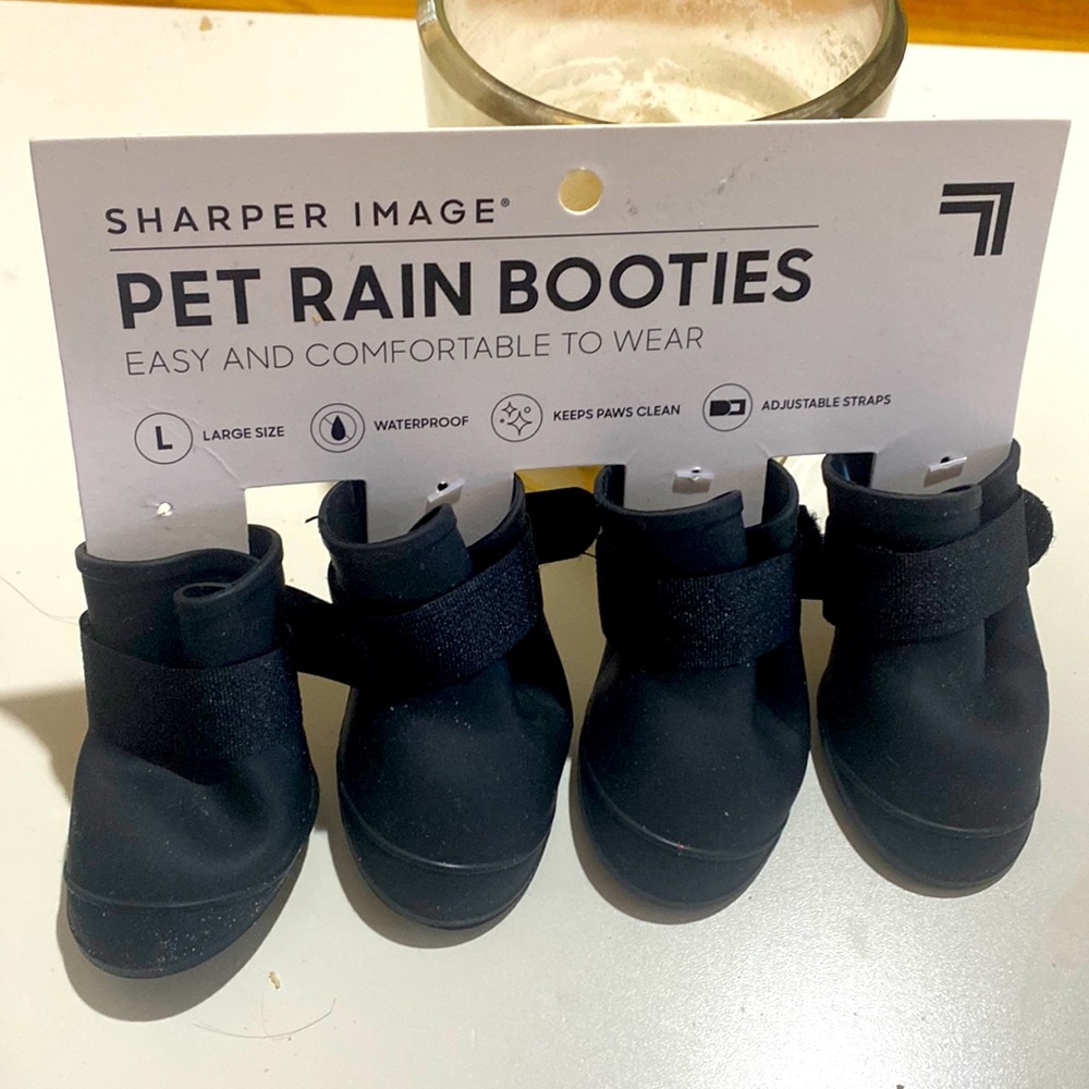 NWT Sharper image pet rain booties L